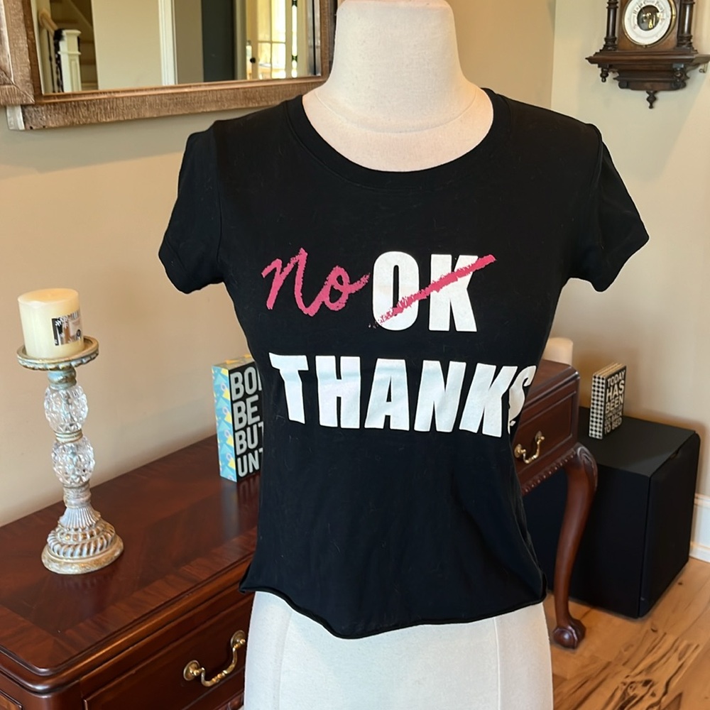 Black Crop Babydoll Graphic Baby T Shirt